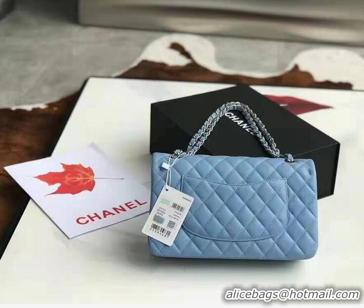 Discount Chanel Classic Flap Bag Lambskin Leather A01112  Light Blue Silver