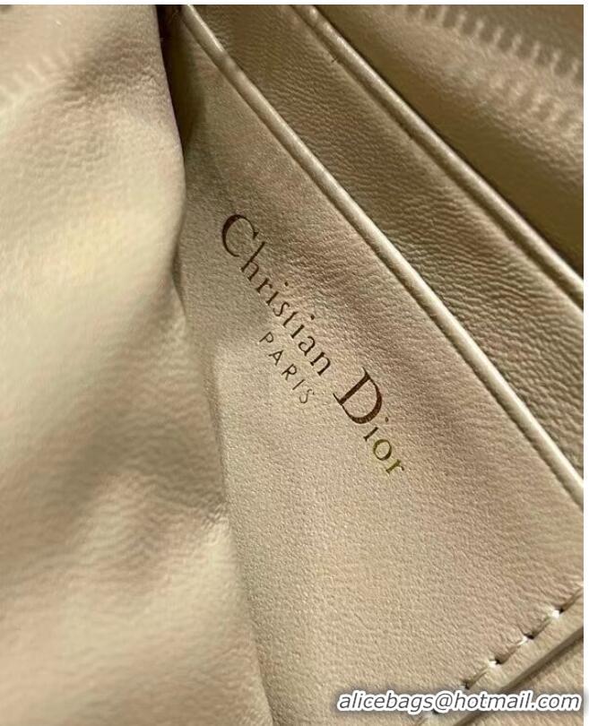 Market Sells DIOR CARO MULTIFUNCTIONAL POUCH Beige Supple Cannage Calfskin S5036UW