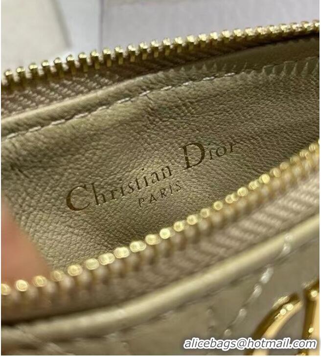 Market Sells DIOR CARO MULTIFUNCTIONAL POUCH Beige Supple Cannage Calfskin S5036UW