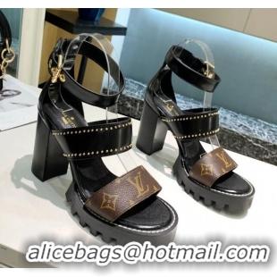 Top Quality Louis Vuitton Star Trail Sandals Black Leather 033117