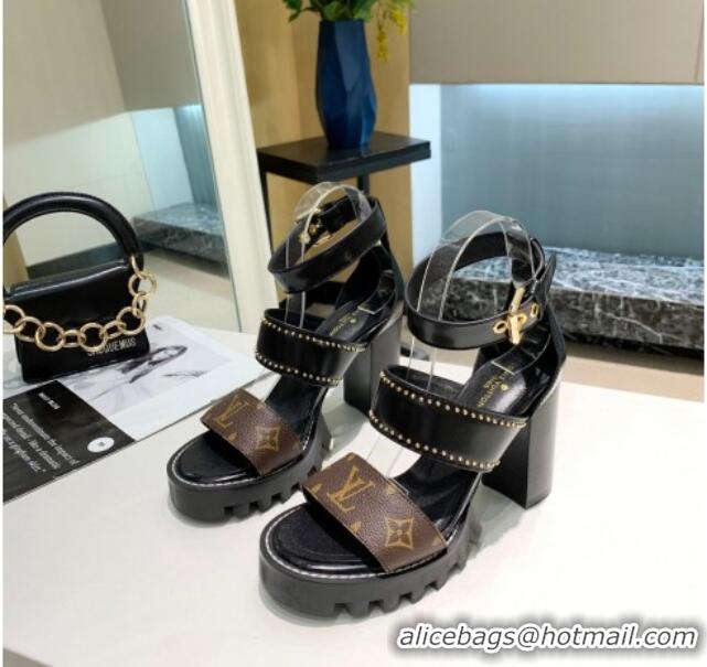 Top Quality Louis Vuitton Star Trail Sandals Black Leather 033117