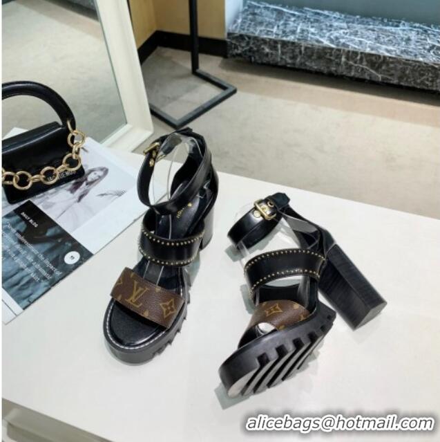 Top Quality Louis Vuitton Star Trail Sandals Black Leather 033117