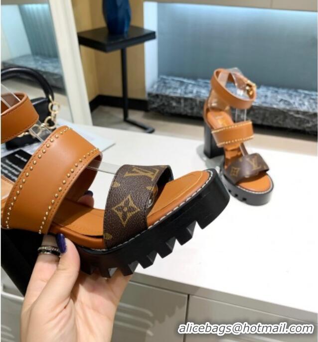 Best Price Louis Vuitton Star Trail Sandals Brown Leather 033118