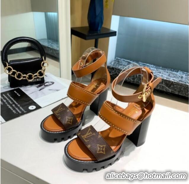 Best Price Louis Vuitton Star Trail Sandals Brown Leather 033118