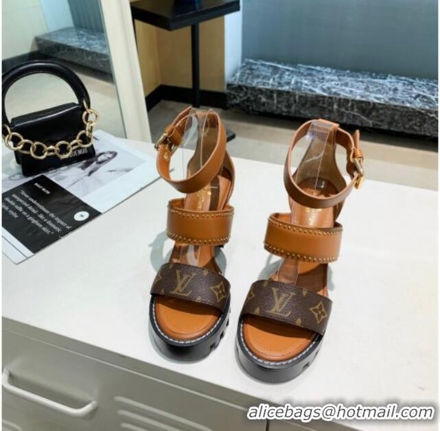 Best Price Louis Vuitton Star Trail Sandals Brown Leather 033118