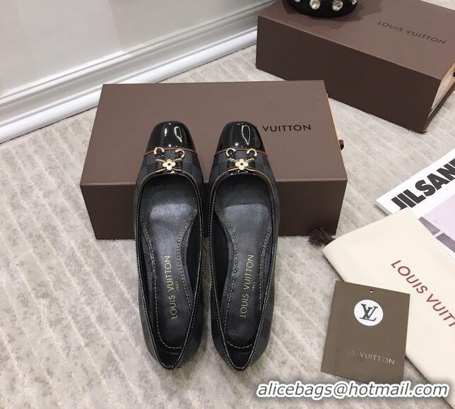 Best Grade Louis Vuitton Colored Damier Canvas Loafers with Bow 033188 Black 2021