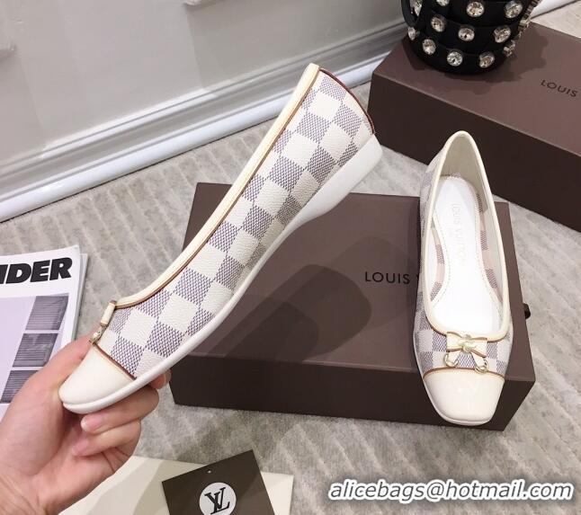 Louis Vuitton Colored Damier Canvas Loafers with Bow 033189 White 2021