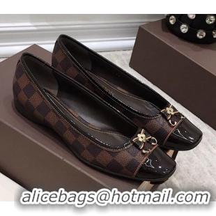 Low Price Louis Vuitton Colored Damier Canvas Loafers with Bow 033190 Brown 2021