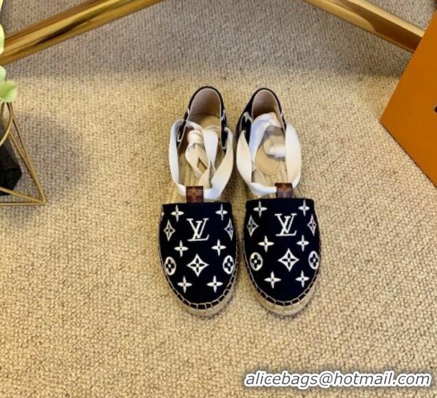 Good Looking Louis Vuitton Starboard Monogram Canvas Espadrilles with Ankle Laces 331115 White 2021