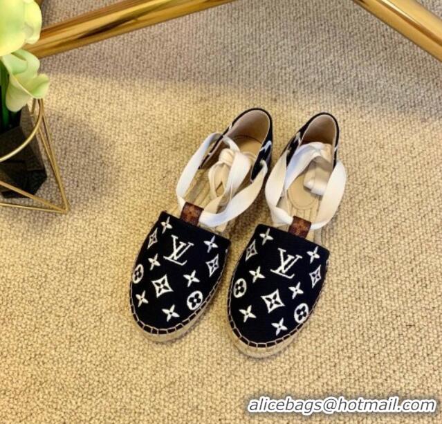 Good Looking Louis Vuitton Starboard Monogram Canvas Espadrilles with Ankle Laces 331115 White 2021