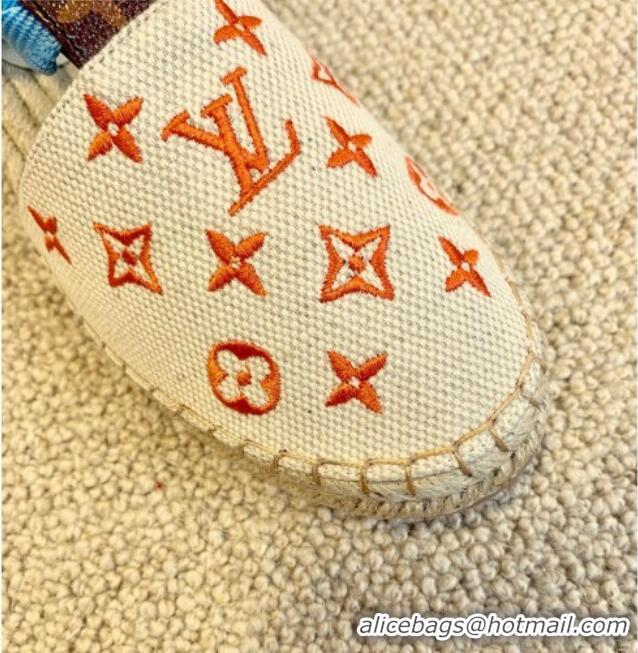 Best Product Louis Vuitton Starboard Monogram Canvas Espadrilles with Ankle Laces 331115 Blue 2021