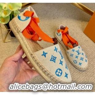 Good Quality Louis Vuitton Starboard Monogram Canvas Espadrilles with Ankle Laces 331115 Orange 2021