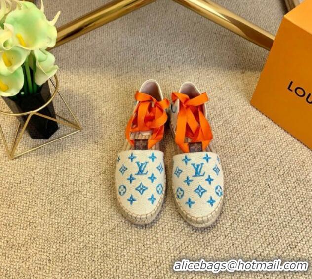 Good Quality Louis Vuitton Starboard Monogram Canvas Espadrilles with Ankle Laces 331115 Orange 2021