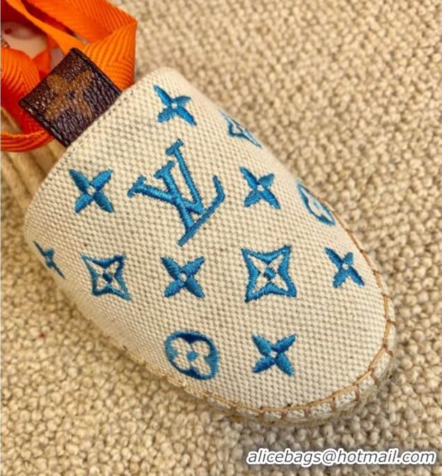 Good Quality Louis Vuitton Starboard Monogram Canvas Espadrilles with Ankle Laces 331115 Orange 2021