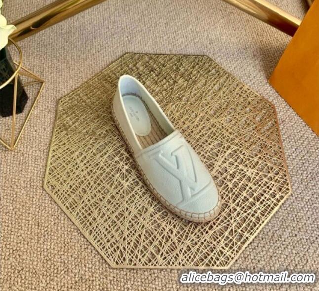 Best Price Louis Vuitton LV Grained Leather Espadrilles 040101 White 2021