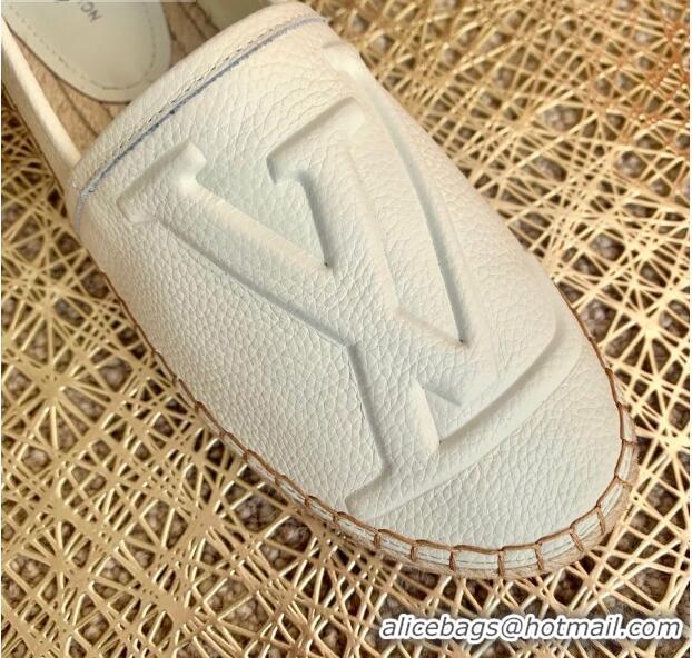 Best Price Louis Vuitton LV Grained Leather Espadrilles 040101 White 2021