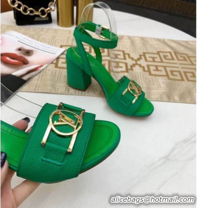 Best Price Louis Vuitton Lock It LV Circle Sandals 040111 Green 2021