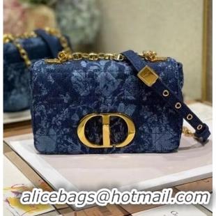 Buy Discount SMALL DIOR CARO BAG Blue Dior Flowers Cannage Denim M9243UJ