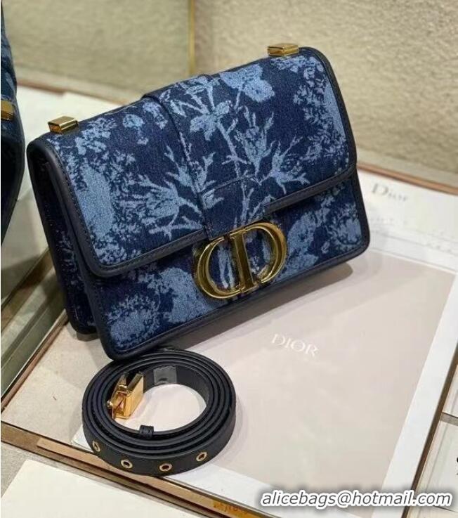 Top Design 30 MONTAIGNE BAG Blue Dior Flowers Denim M9203UJD