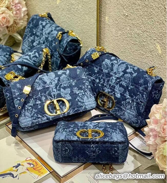 Top Design 30 MONTAIGNE BAG Blue Dior Flowers Denim M9203UJD