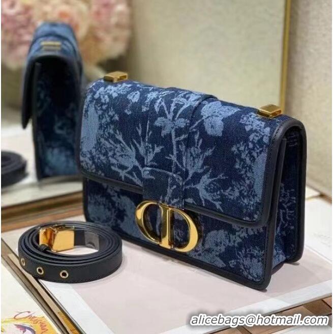 Top Design 30 MONTAIGNE BAG Blue Dior Flowers Denim M9203UJD