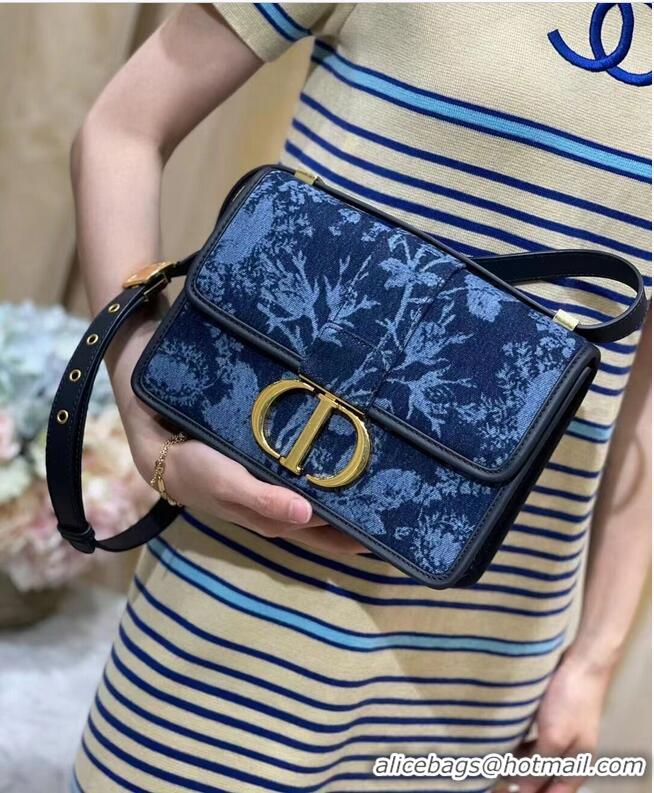 Top Design 30 MONTAIGNE BAG Blue Dior Flowers Denim M9203UJD