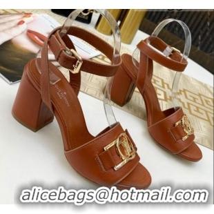 Trendy Design Louis Vuitton Lock It LV Circle Sandals Brown 040113