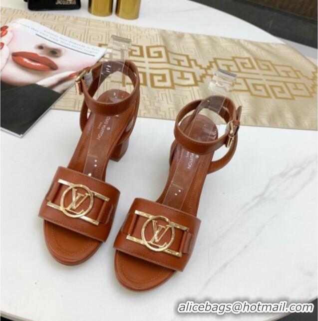 Trendy Design Louis Vuitton Lock It LV Circle Sandals Brown 040113