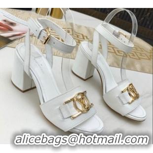 Super Quality Louis Vuitton Lock It LV Circle Sandals 040113 White