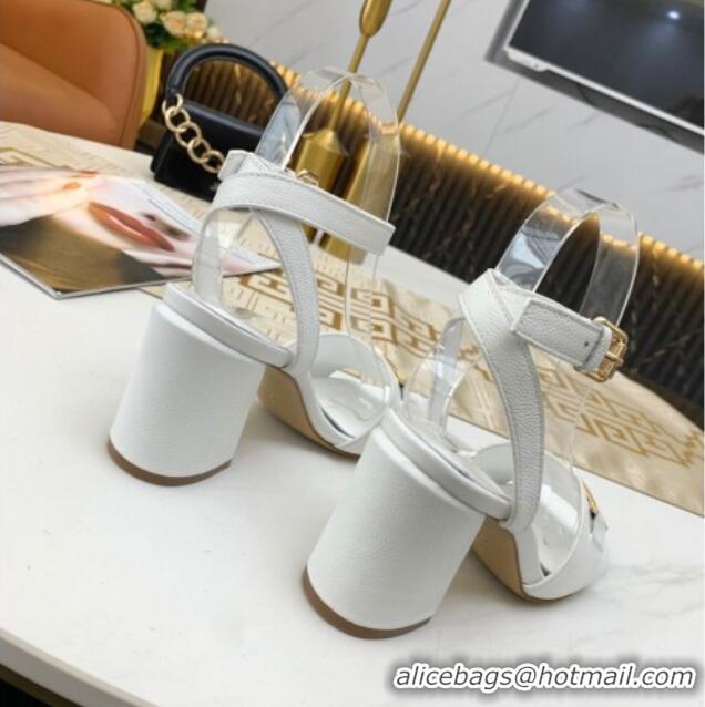 Super Quality Louis Vuitton Lock It LV Circle Sandals 040113 White