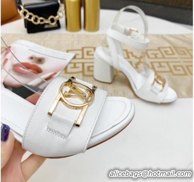 Super Quality Louis Vuitton Lock It LV Circle Sandals 040113 White