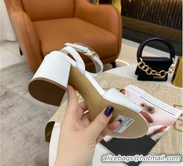 Super Quality Louis Vuitton Lock It LV Circle Sandals 040113 White