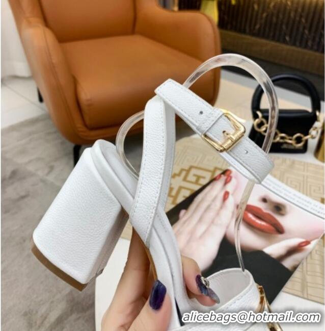 Super Quality Louis Vuitton Lock It LV Circle Sandals 040113 White