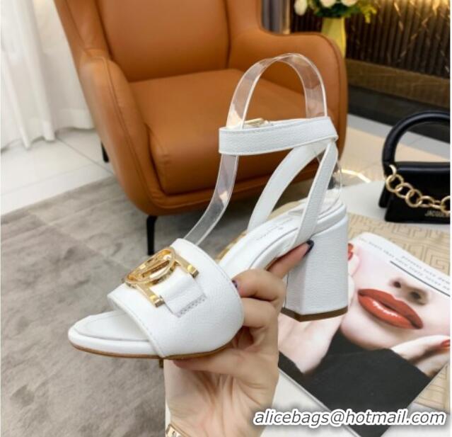 Super Quality Louis Vuitton Lock It LV Circle Sandals 040113 White