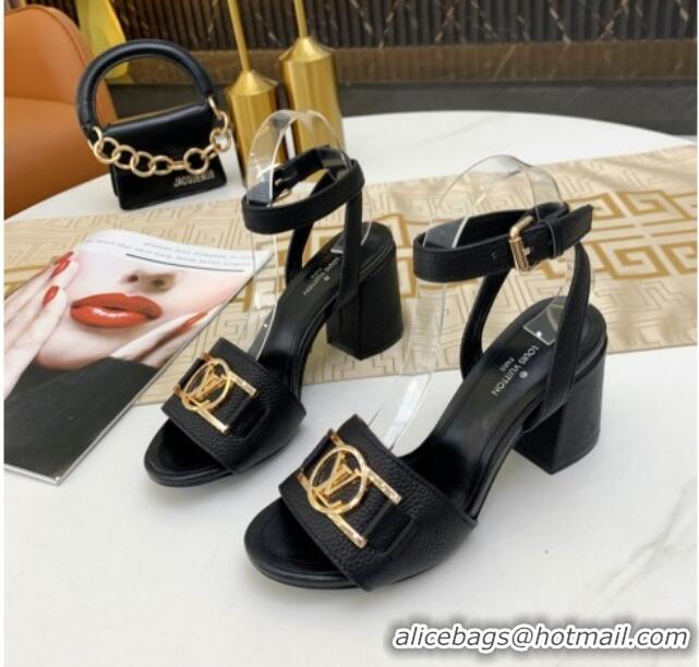 Perfect Louis Vuitton Lock It LV Circle Sandals 040113 Black