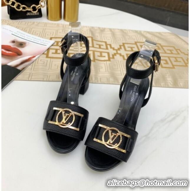 Perfect Louis Vuitton Lock It LV Circle Sandals 040113 Black