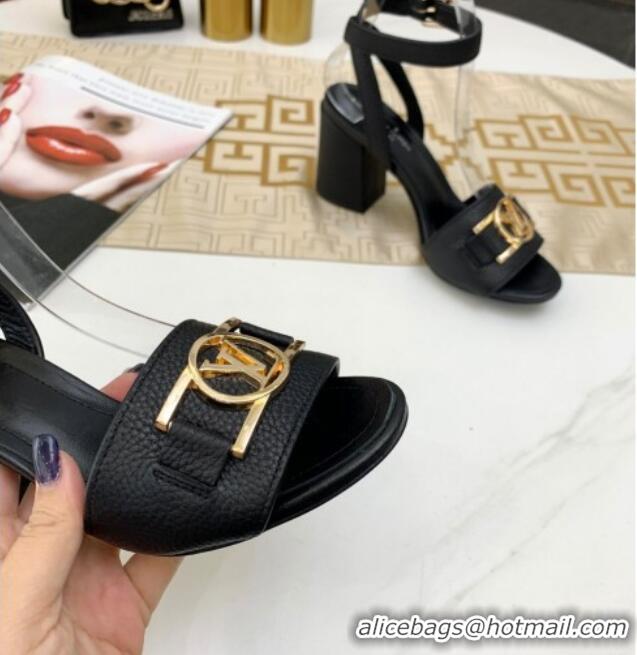 Perfect Louis Vuitton Lock It LV Circle Sandals 040113 Black