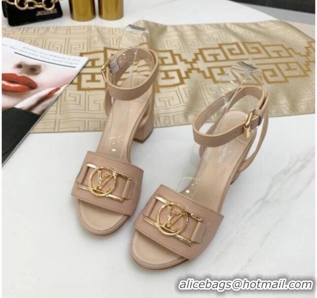 Discount Louis Vuitton Lock It LV Circle Sandals 040113 Nude