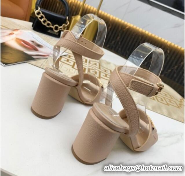 Discount Louis Vuitton Lock It LV Circle Sandals 040113 Nude