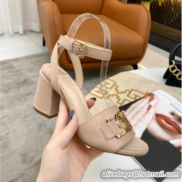 Discount Louis Vuitton Lock It LV Circle Sandals 040113 Nude