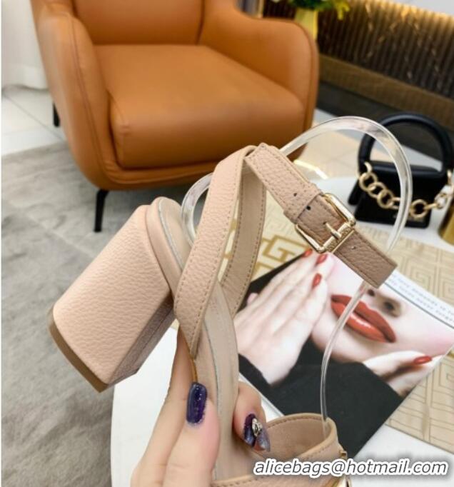 Discount Louis Vuitton Lock It LV Circle Sandals 040113 Nude