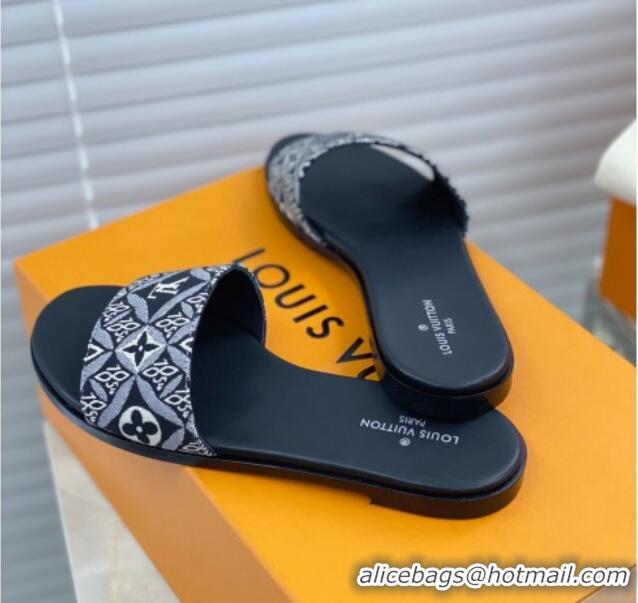 Top Quality Louis Vuitton Since 1854 Flat Sandals LV 040201 Black 2021