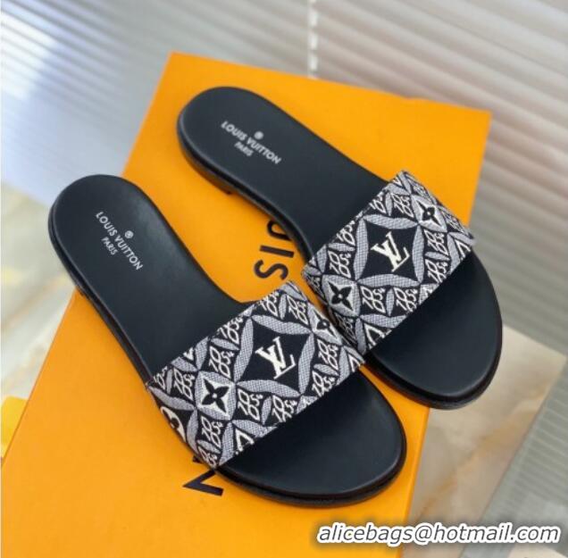 Top Quality Louis Vuitton Since 1854 Flat Sandals LV 040201 Black 2021