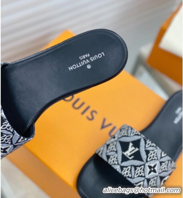 Top Quality Louis Vuitton Since 1854 Flat Sandals LV 040201 Black 2021