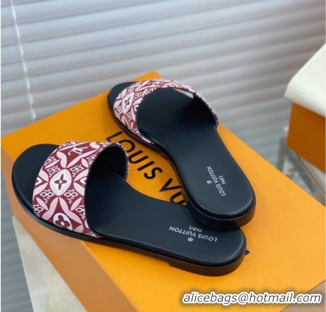 Best Price Louis Vuitton Since 1854 Flat Sandals LV 040201 Burgundy 2021