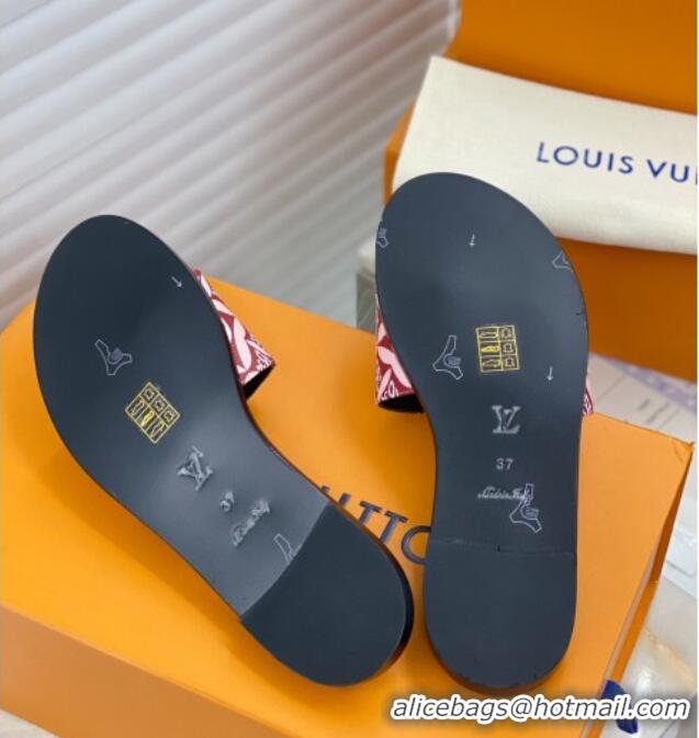 Best Price Louis Vuitton Since 1854 Flat Sandals LV 040201 Burgundy 2021