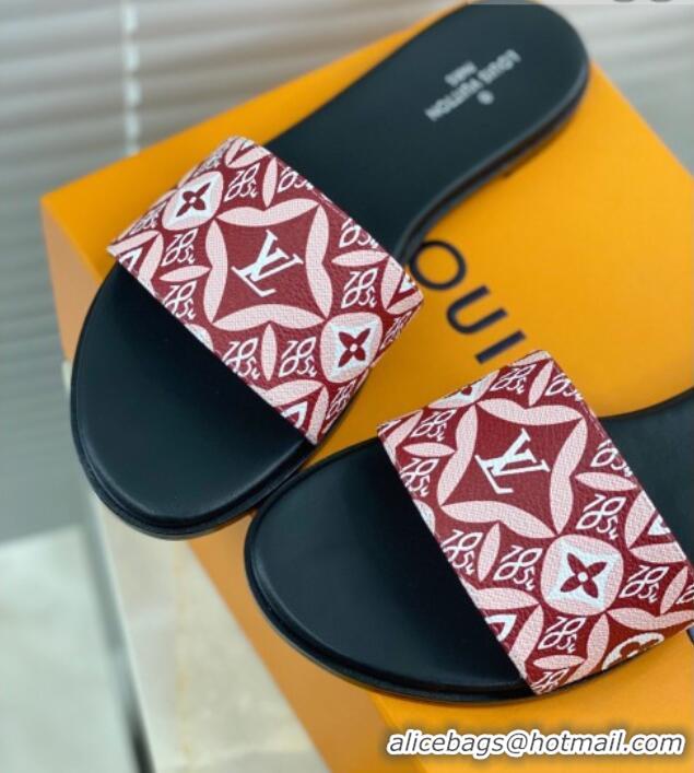 Best Price Louis Vuitton Since 1854 Flat Sandals LV 040201 Burgundy 2021