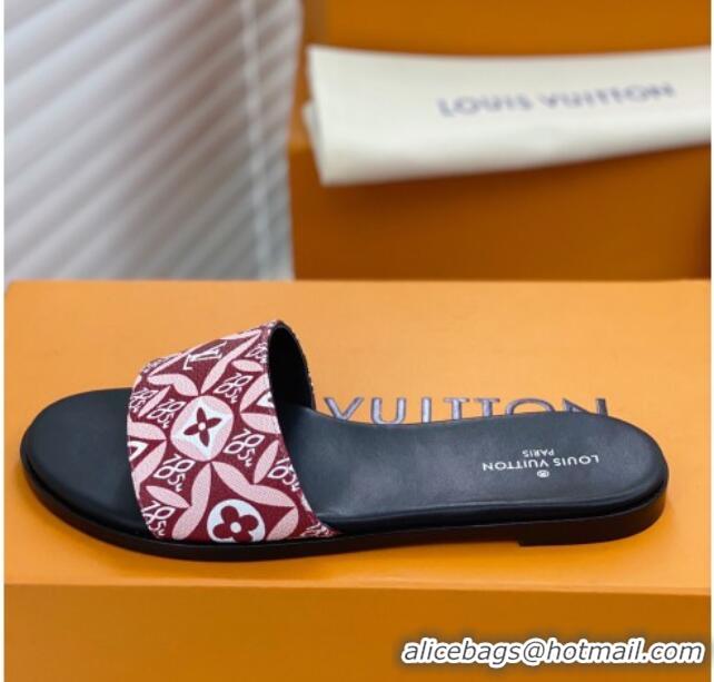 Best Price Louis Vuitton Since 1854 Flat Sandals LV 040201 Burgundy 2021