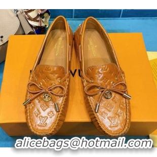 Unique Grade Louis Vuitton Gloria Monogram Leather Flat Loafer 040838 Brown 2021