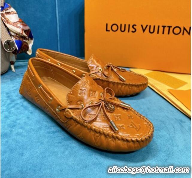 Unique Grade Louis Vuitton Gloria Monogram Leather Flat Loafer 040838 Brown 2021